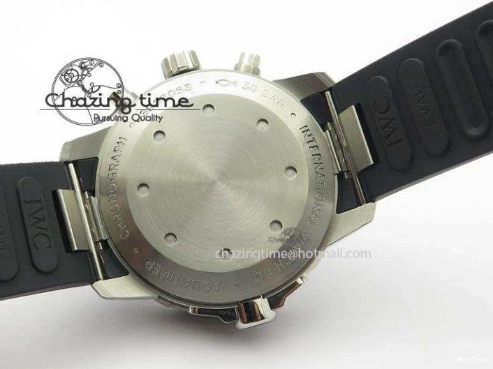 MIROTIME 0225 Aquatimer Chrono IW376803 V6F 1:1 Best Edition Black Dial On Rubber Strap A Stretchable 7280